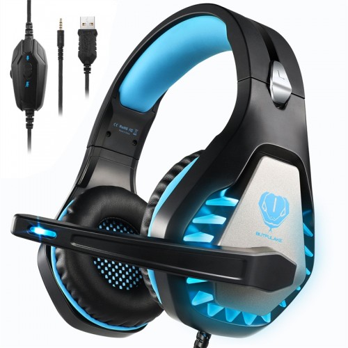 GH-1 3.5mm Game Gaming Headphone Headset Earphone Headband with Microphone LED Light for Laptop Tablet Mobile PhonesMobile phones or PS4 /PS4 pro/PS4 slim/Xbox one/Xbox one S/Xbox one X-1