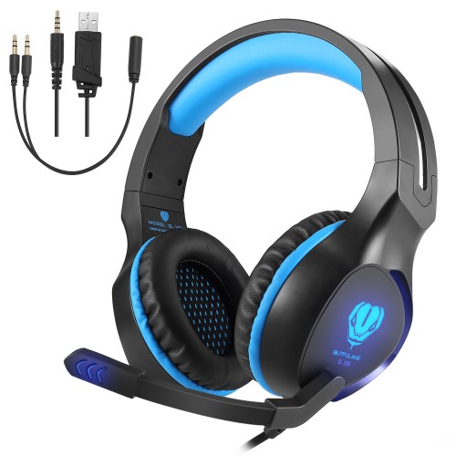 SL-100 3.5mm Game Gaming Headphone Headset Earphone Headband with Microphone LED Light for Laptop Tablet Mobile PhonesMobile phones or PS4 /PS4 pro/PS4 slim/Xbox one/Xbox one S/Xbox one X-1